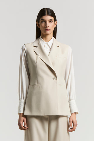 Pure wool twill vest