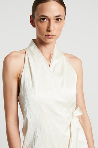 Linen cotton crushed satin waistcoat