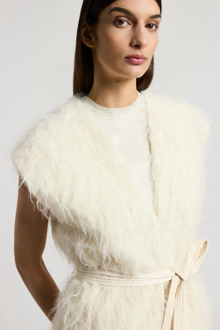 Wool and alpaca faux fur vest