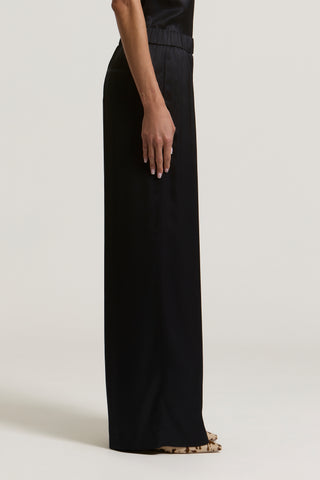 Pantalone palazzo in raso di viscosa 2 / 3