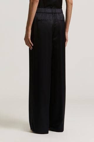Pantalone palazzo in raso di viscosa 4 / 4
