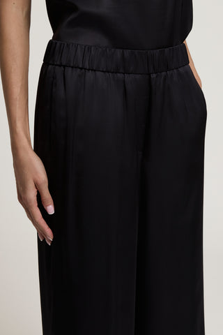 Pantalone palazzo in raso di viscosa 3 / 3