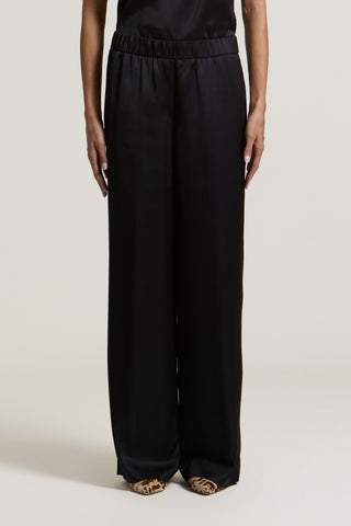Pantalone palazzo in raso di viscosa 1 / 3