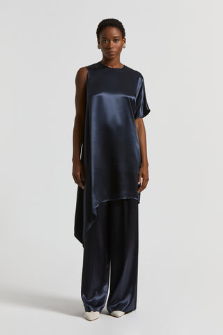 Shiny viscose satin trousers