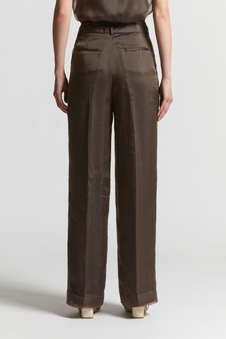 Trousers in lightweight silk organza