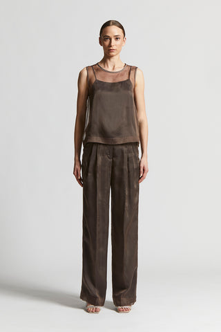 Trousers in lightweight silk organza