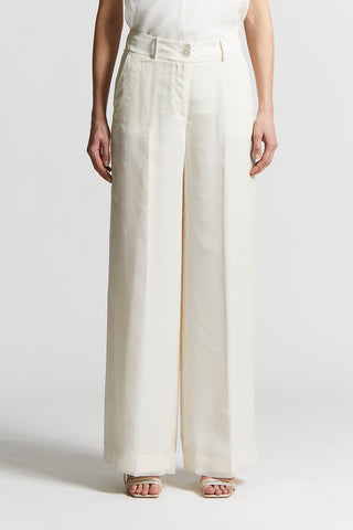 Trousers in lightweight silk organza