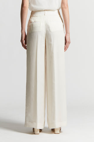 Trousers in lightweight silk organza