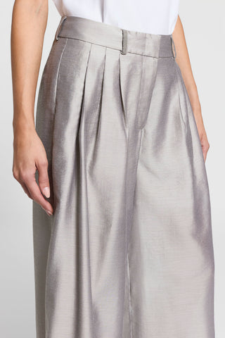 Semi-shiny organza trousers