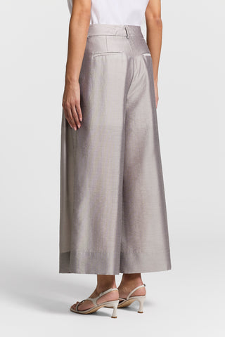 Semi-shiny organza trousers