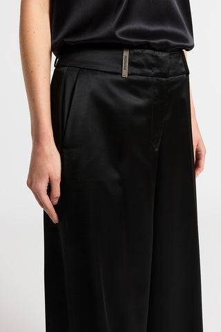 Pantalone in raso di viscosa e lana