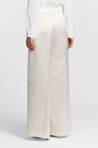 Viscose and linen satin trousers
