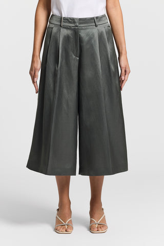 Satin and linen trousers