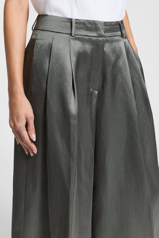 Satin and linen trousers