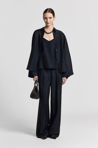 Pantaloni palazzo con doppia pince