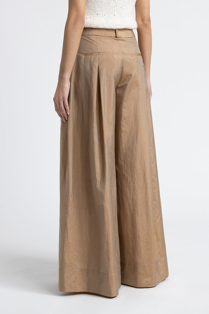 Light silk blend wide leg trousers  