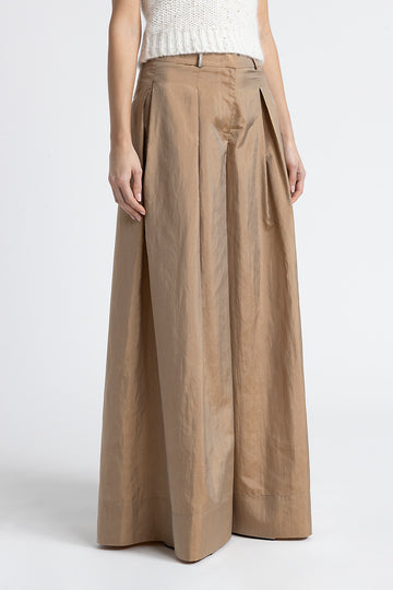 Light silk blend wide leg trousers  