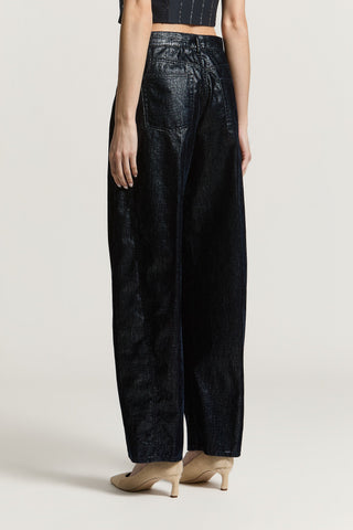 Pantalone in denim floccato glitterato 6 / 6