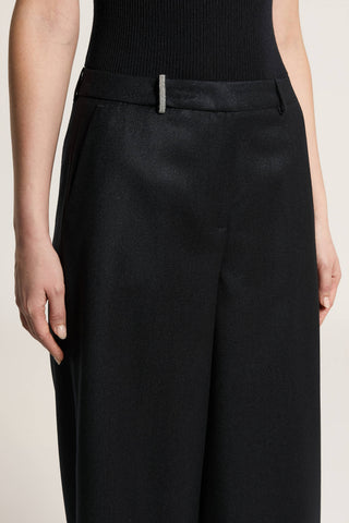 Pantalone palazzo in flanella di lana lurex 5 / 7