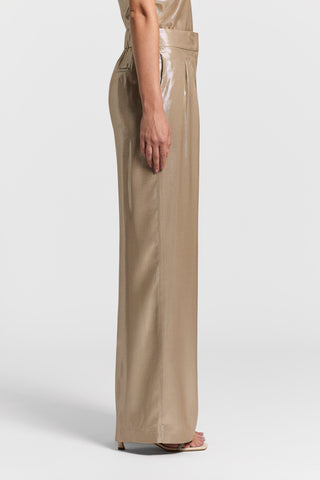 Viscose lamé twill trousers