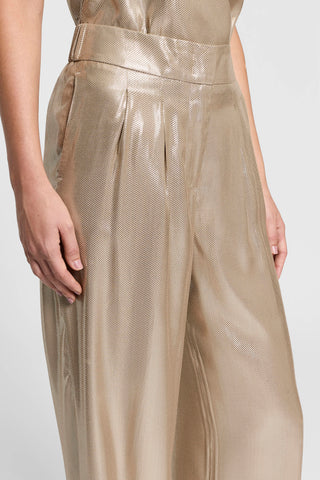 Viscose lamé twill trousers