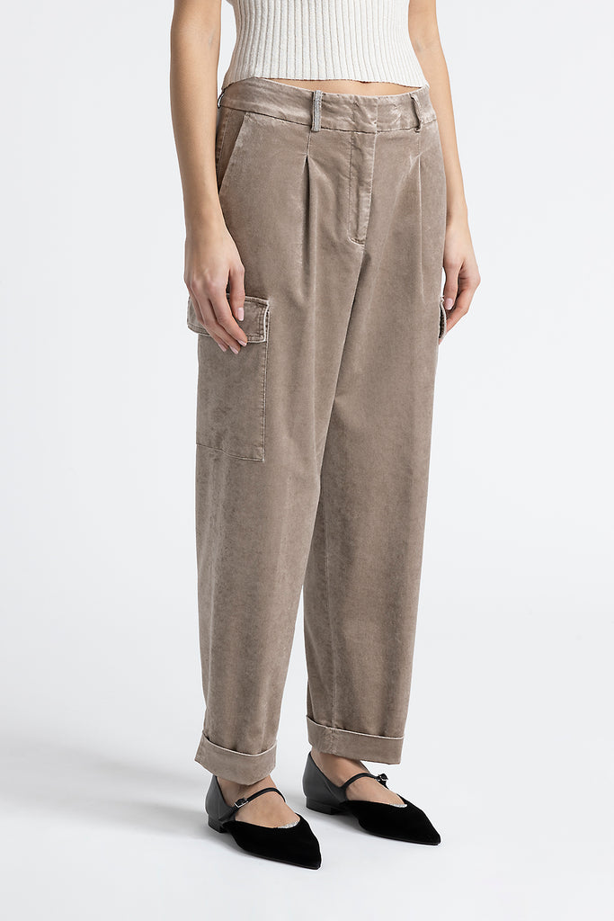 Corduroy carrot cargo trousers  