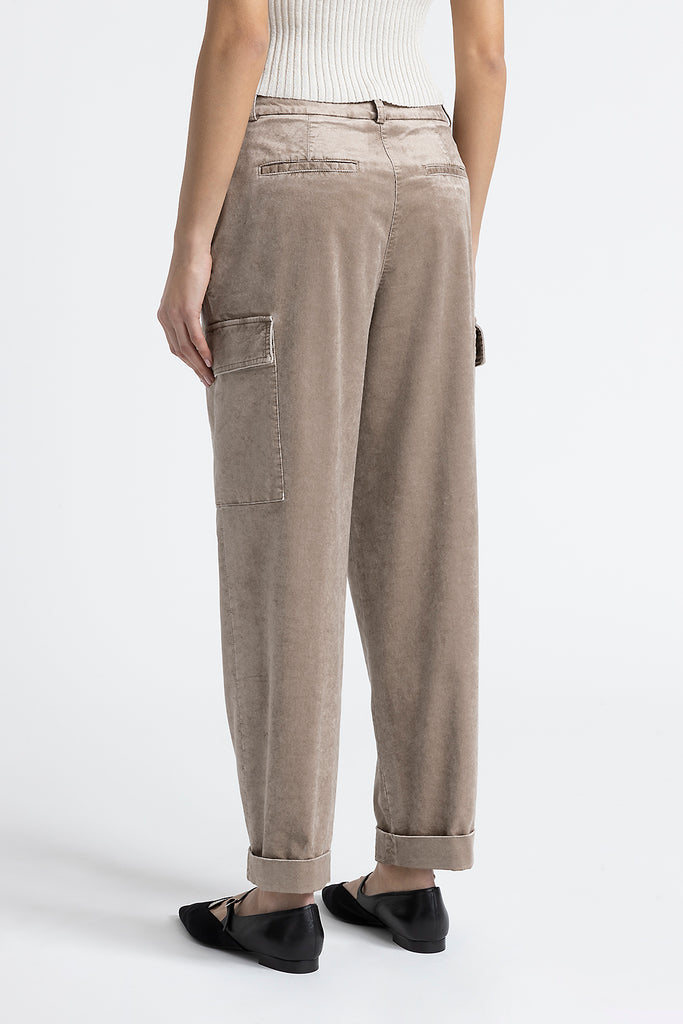 Corduroy carrot cargo trousers  