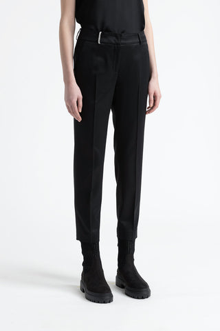 Wool and viscose cigarette trousers  