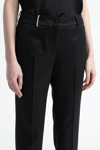 Wool and viscose cigarette trousers  