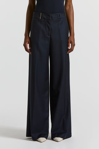 Pure wool twill trousers
