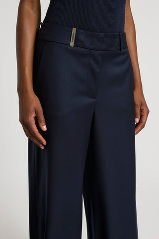 Pure wool twill trousers