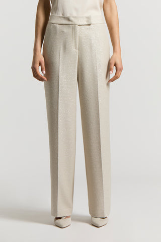 Micro-sequinned wool trousers