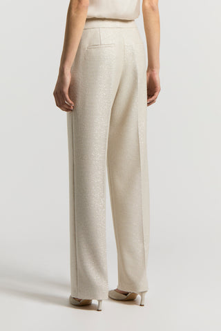Micro-sequinned wool trousers