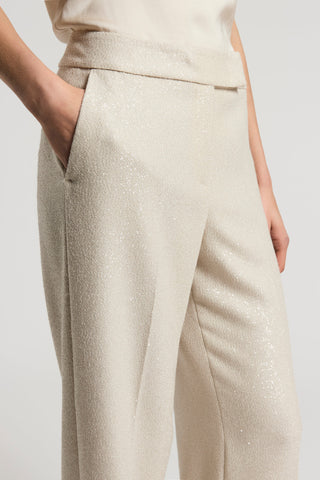 Micro-sequinned wool trousers
