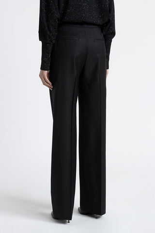 Pure wool straight leg trousers  