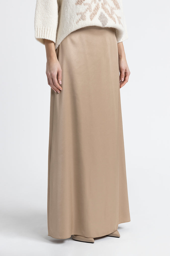 Viscose satin long skirt  