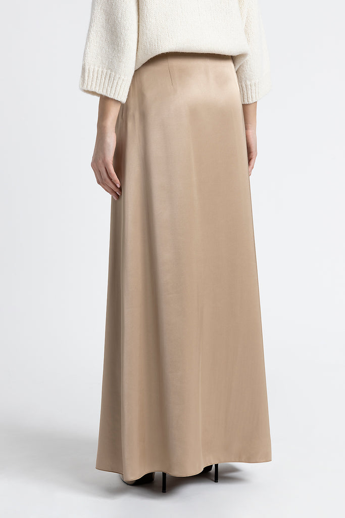 Viscose satin long skirt  