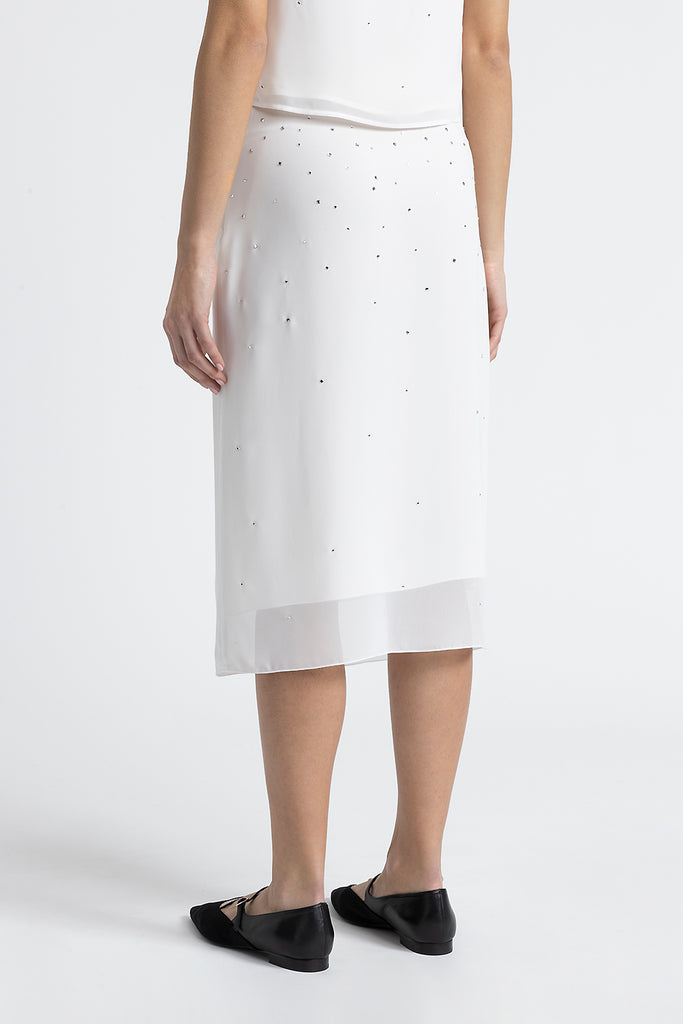 Light crepe semi-sheer skirt  