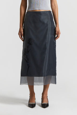 Cotton and silk organza skirt