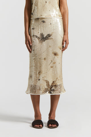 Sequined Lurex net midi skirt