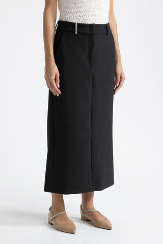 Double technical fabric long skirt  