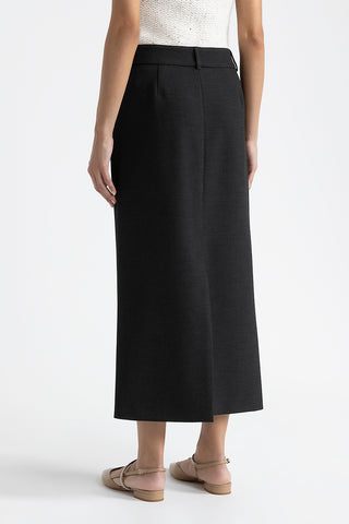 Double technical fabric long skirt  