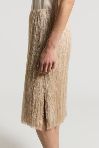 Lurex viscose fringed skirt