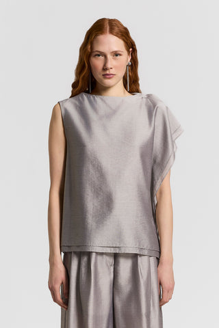 Semi-shiny organza shirt