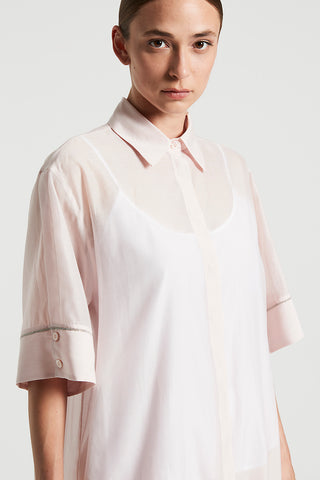 Cotton organza and silk organza midi shirt