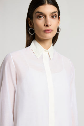 Silk-blend organdy shirt