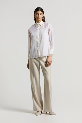 Silk-blend organdy shirt