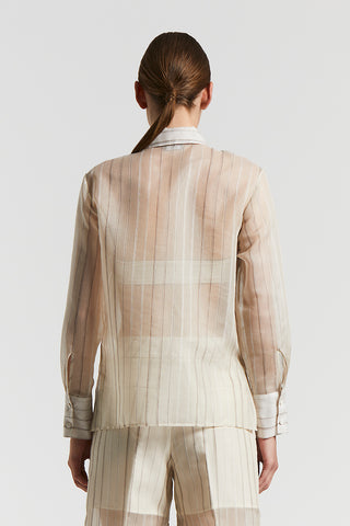 Striped cotton silk organza shirt