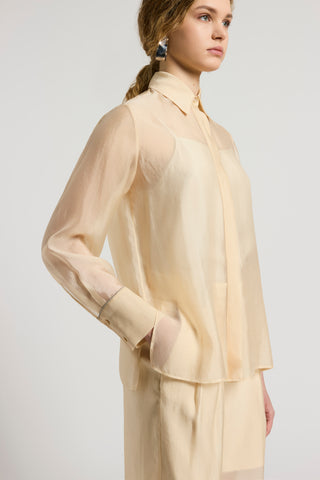 Cupro organdy chiffon shirt