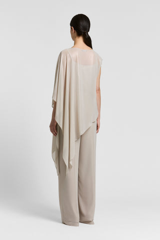 Wet-effect georgette shirt
